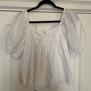 LC Lauren Conrad White Puff Sleeve Blouse